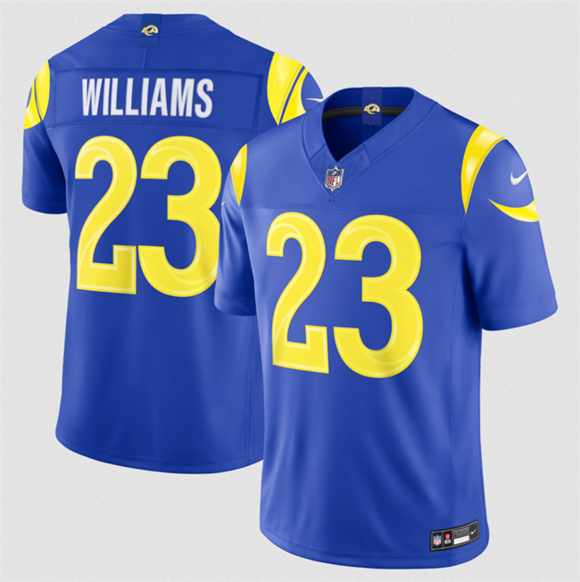 Men's Royal Los Angeles Rams #23 Kyren Williams 2026 F.U.S.E. Vapor Limited Stitched Football Jersey